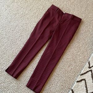 Banana Republic maroon brocade ankle pant